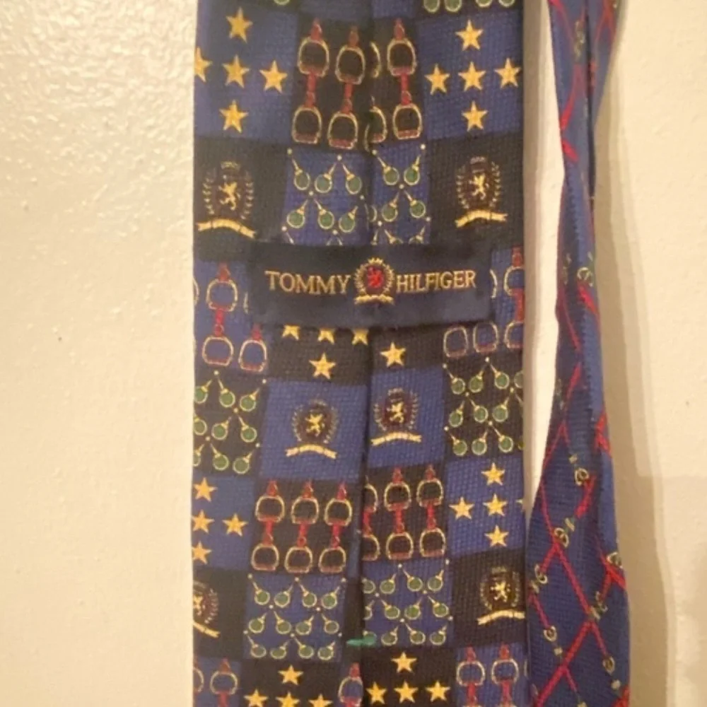 Tommy Hilfiger 100% silk blue tie